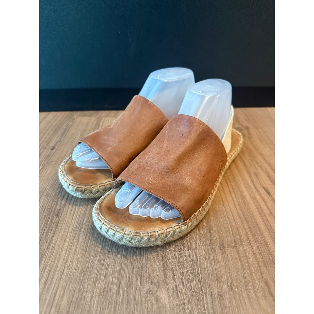 Born Women Brown Leather Espadrille Slingback Sandals BR0005406 Size 9M